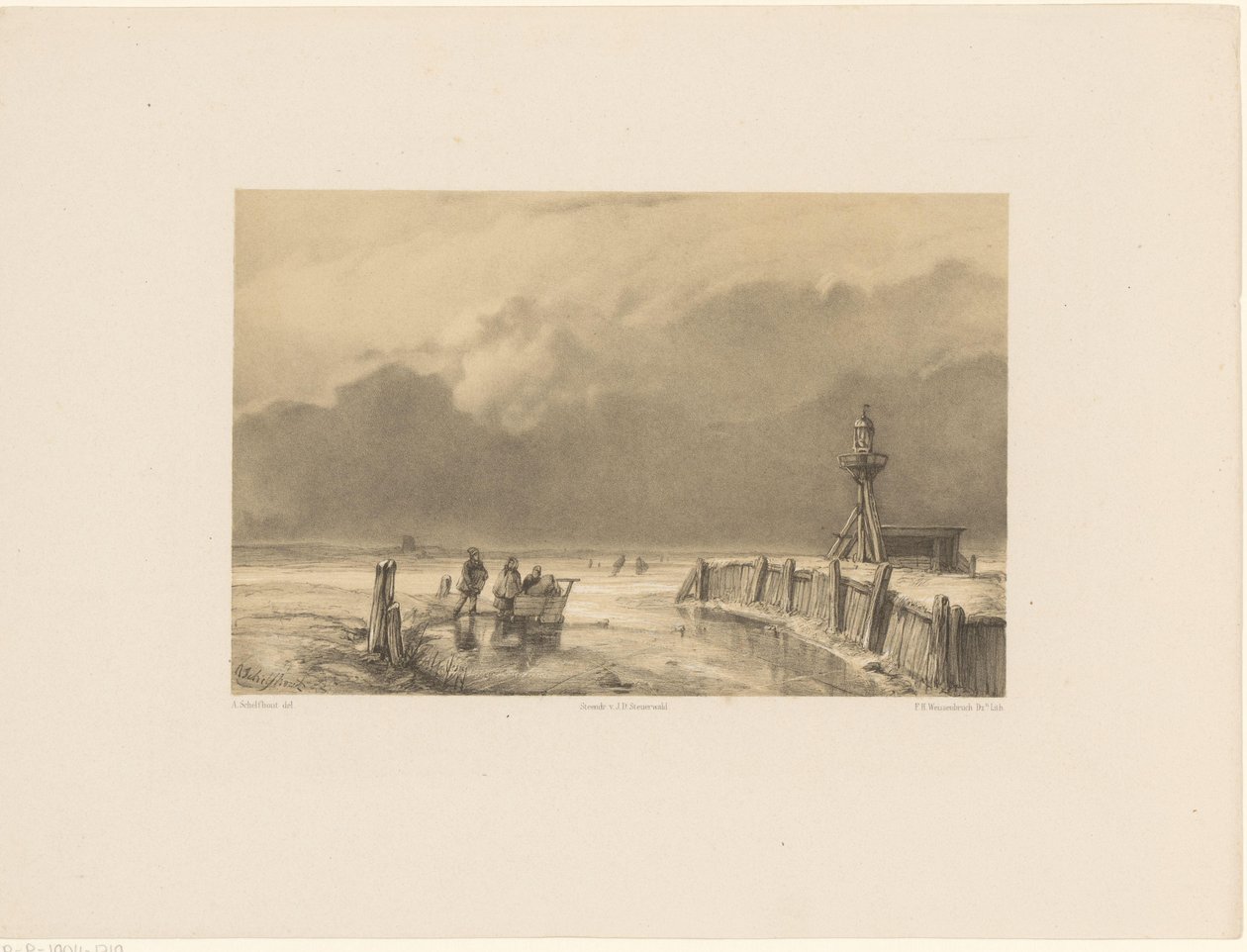 Ice Scene with Lighthouse by Frederik Hendrik Weissenbruch