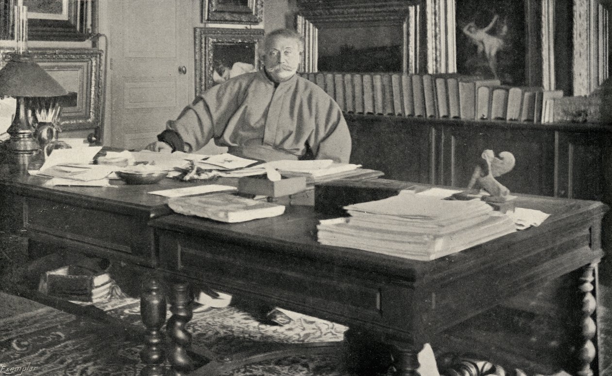 Alexandre Dumas Fils (1824-95) in his study by French Photographer