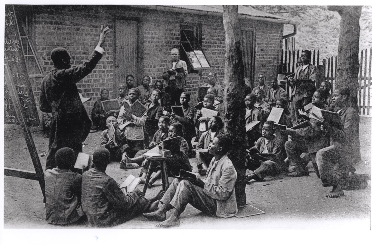 An open-air school in French speaking Africa, before 1914 by French Photographer