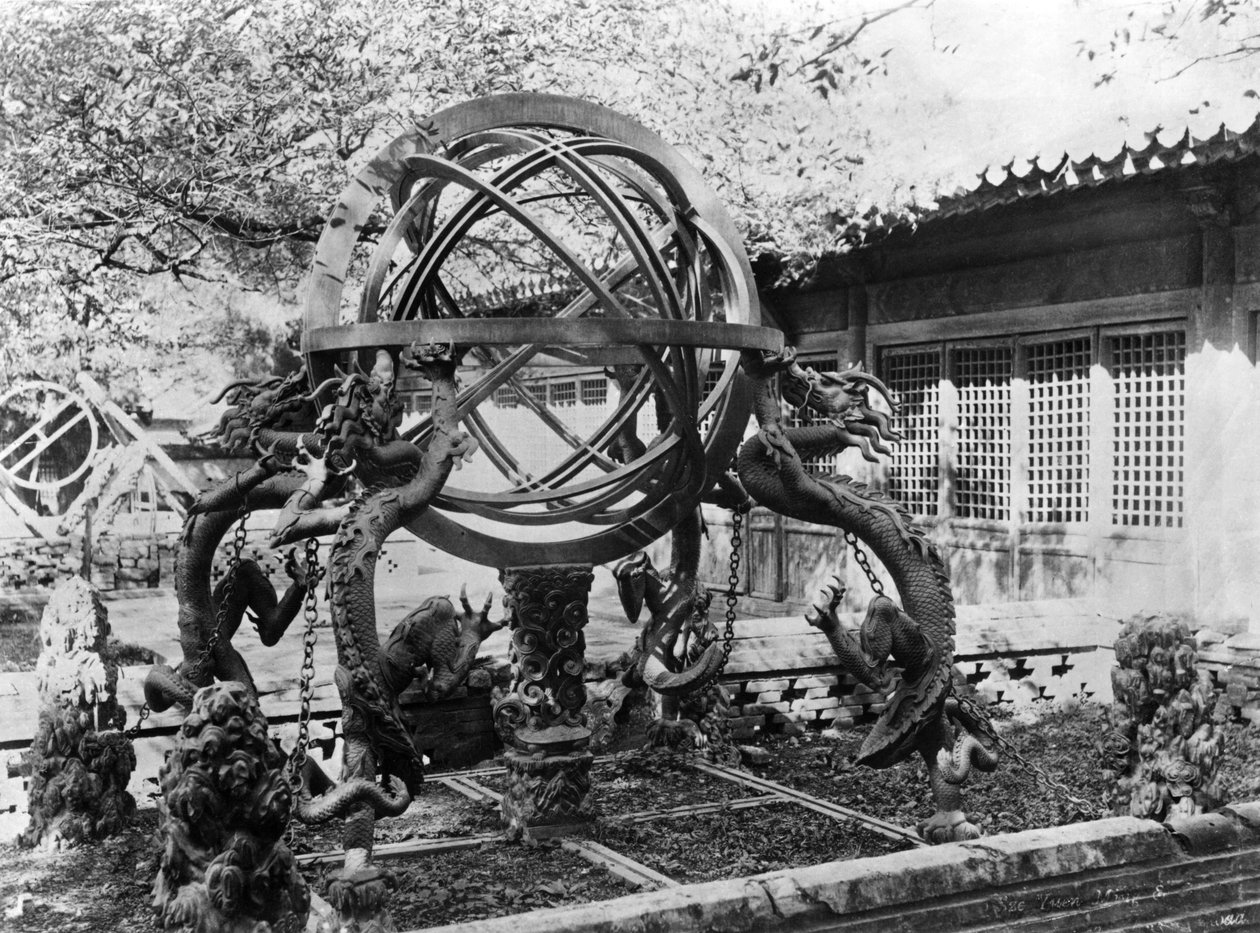 Astronomical Instruments at the Imperial Observatory, Peking, China by French Photographer