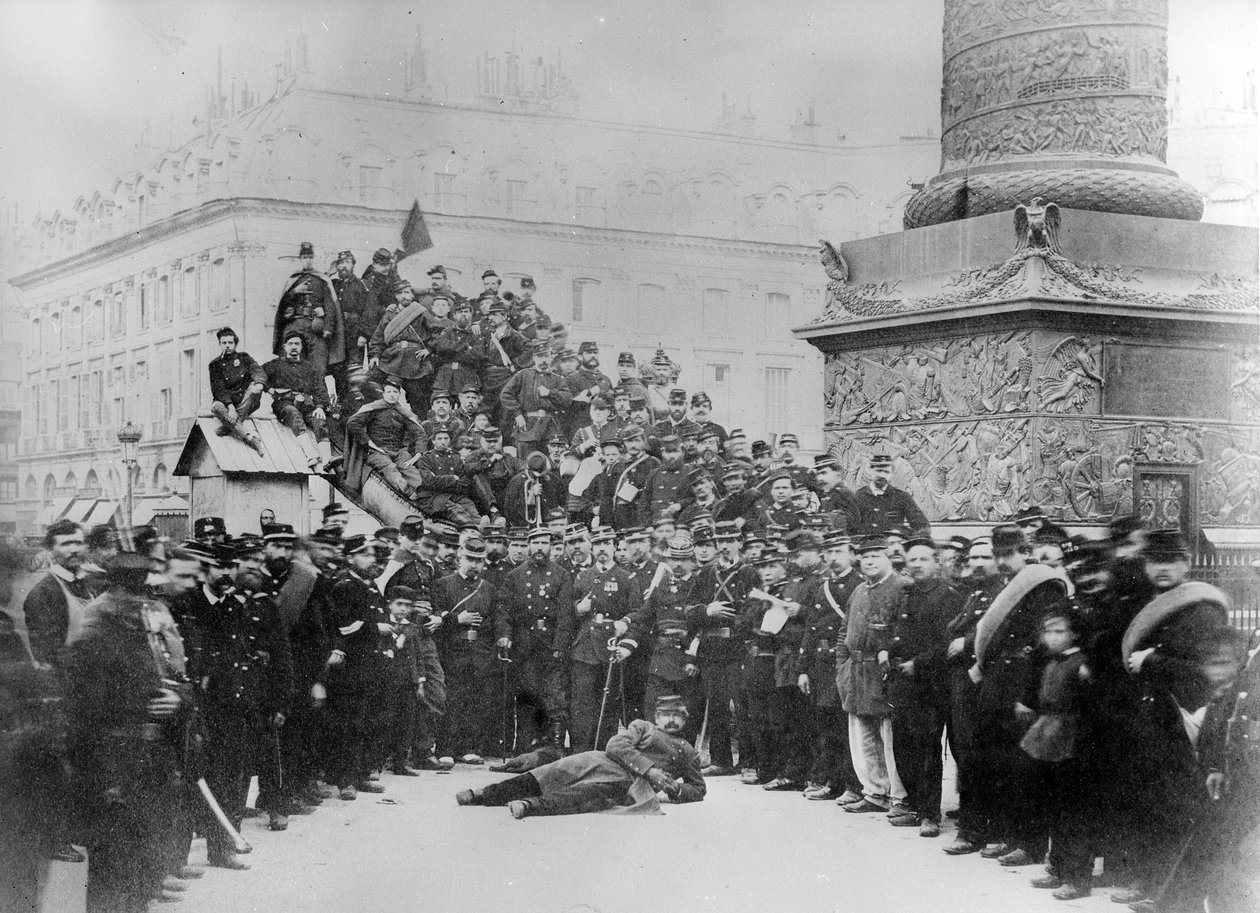 Communards in the Place Vendôme during the Paris Commune, 1871 by French Photographer
