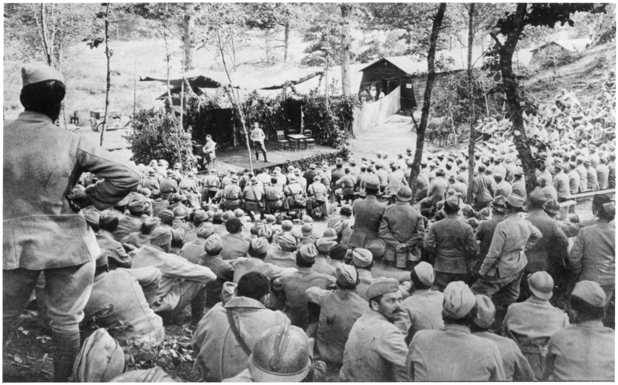 Concert at Mauffrecourt before going to the trenches, 15th July 1916 by French Photographer