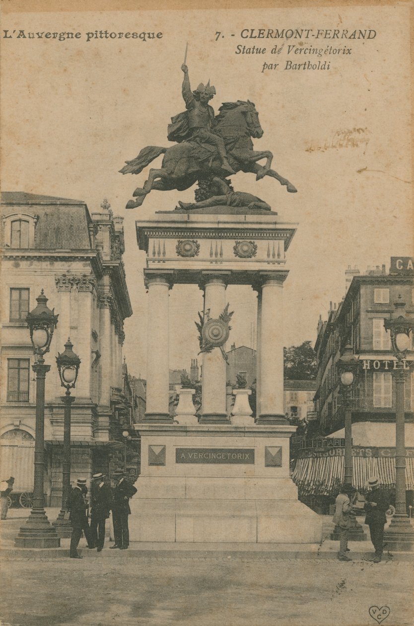 Picturesque Auvergne - Statue of Vercingetorix by Bartholdi in Clermont-Ferrand by French Photographer