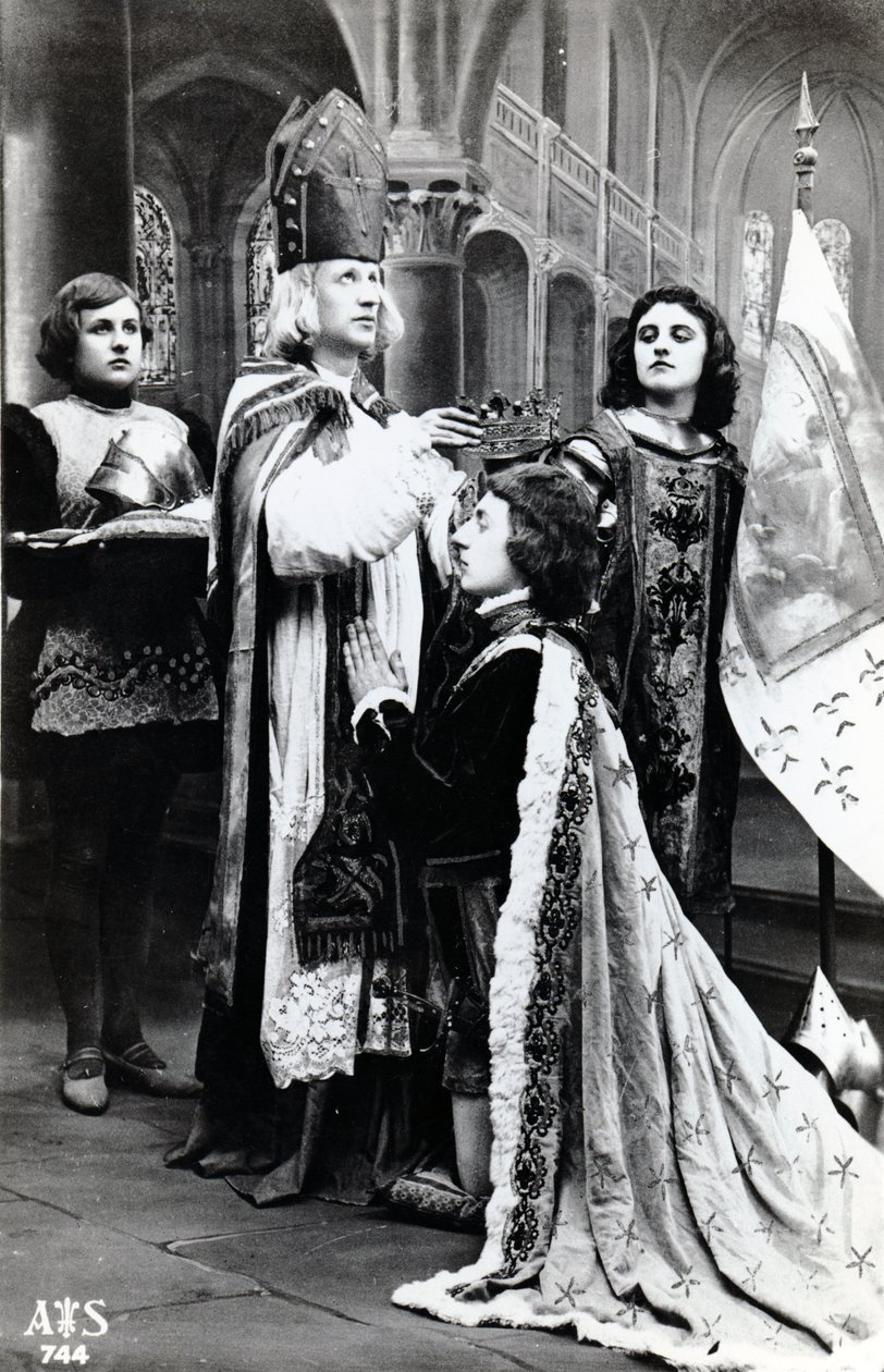 Post card of Joan of Arc at the coronation of Charles VII, 17 July 1429, c.1914 by French Photographer
