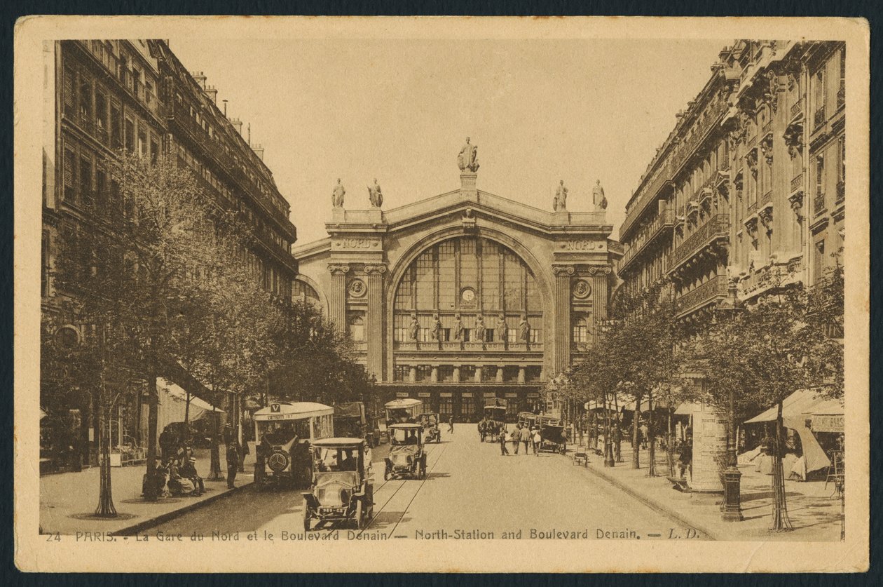 Gare du Nord and the Boulevard Denain in Paris by French Photographer