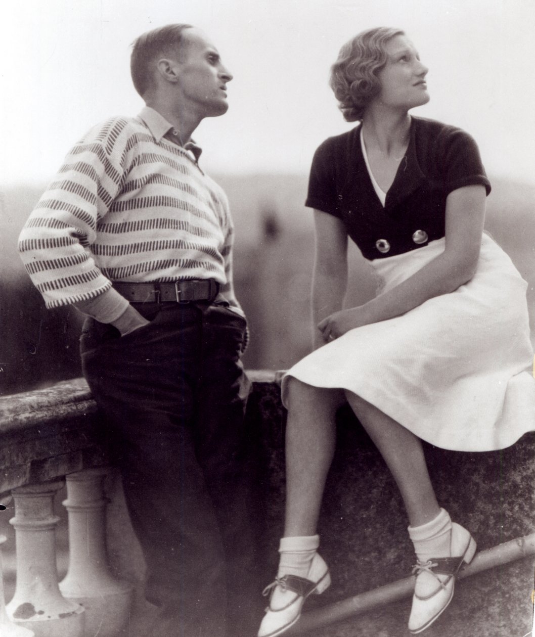 Rene Clair with an unknown actress by French Photographer