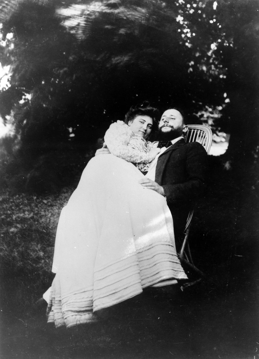 Thadée Natanson and his wife Misia Godebska in the garden of their country home, Le Relais, c.1899 by French Photographer