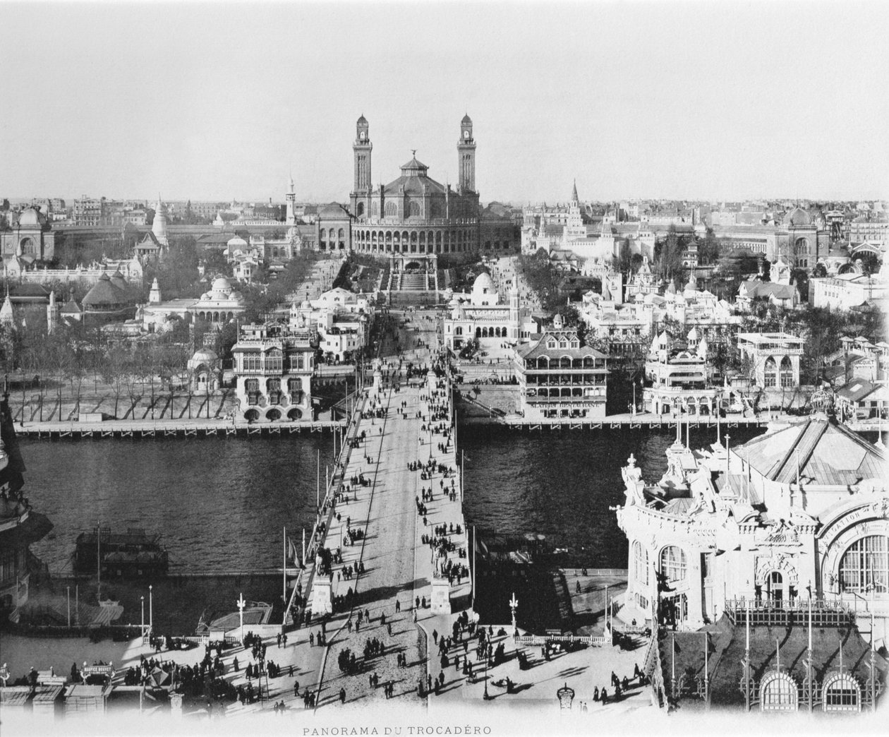 The Trocadero seen from the Eiffel Tower - the Universal Exhibition in Paris, 1900 by French Photographer