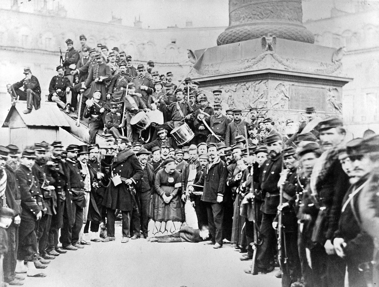 Troops of the Paris Commune in the Place Vendôme, 1871 by French Photographer
