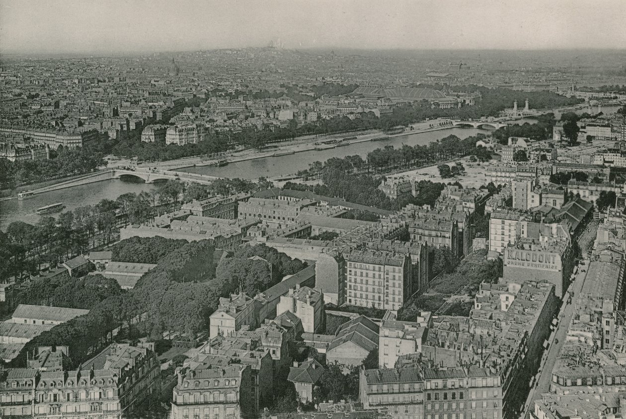 View on Champs-Elysees and Sacre-Coeur from Eiffel Tower by French Photographer