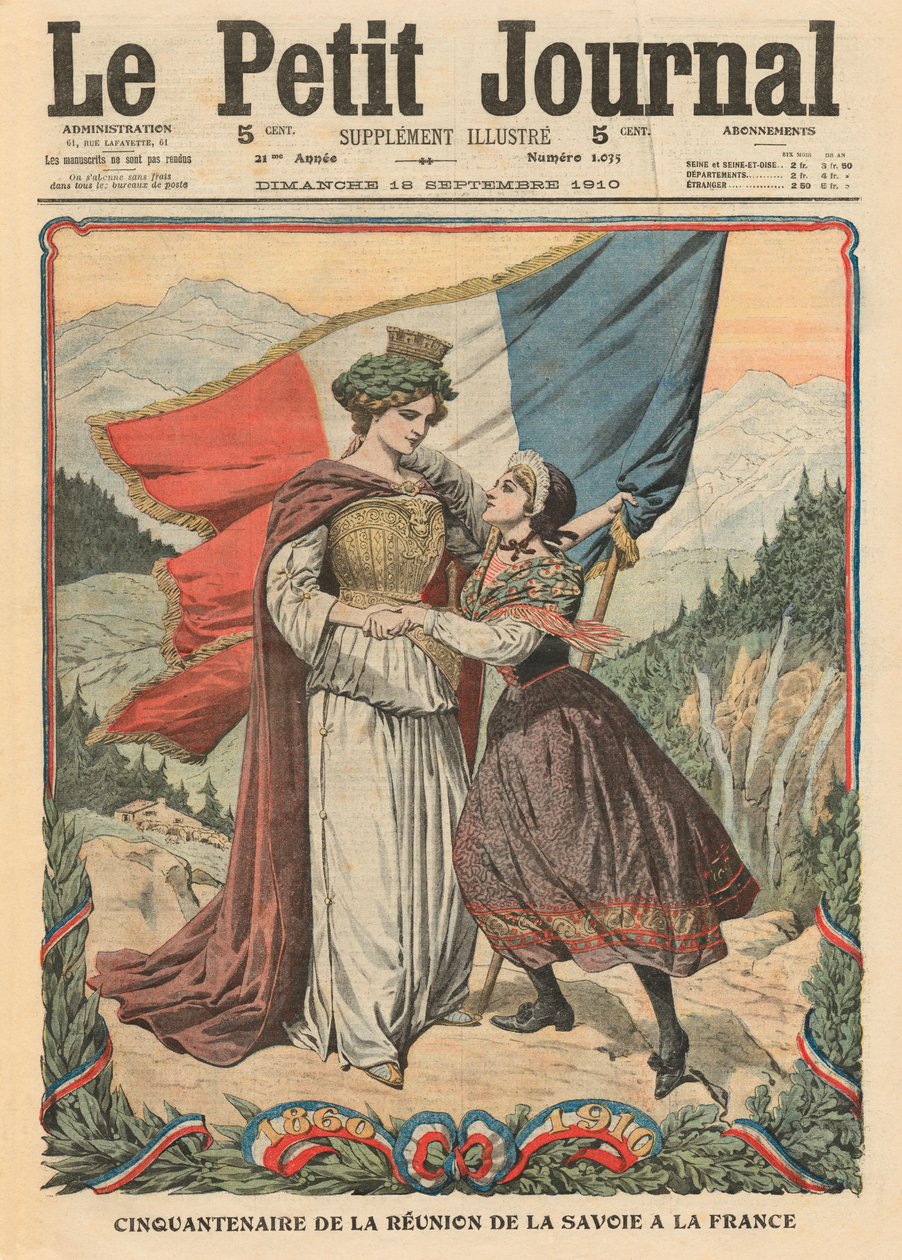 50th anniversary of the annexation of Savoy to France, illustration from 