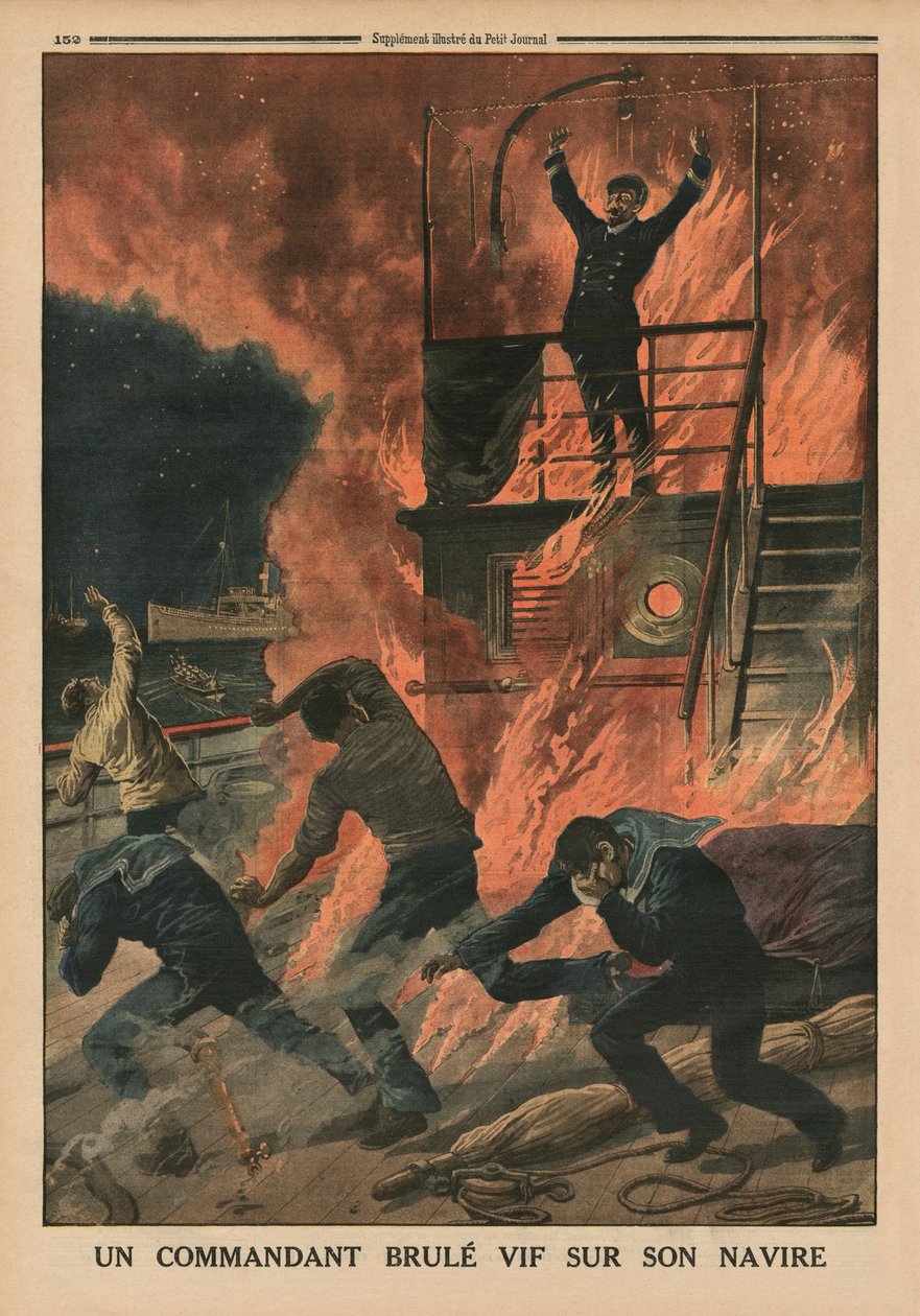 A Captain Burnt Alive on Board His Ship (back cover illustration from 