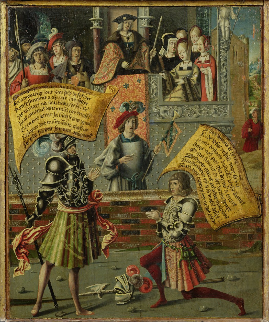 A Disarmed Knight on One Knee by French School