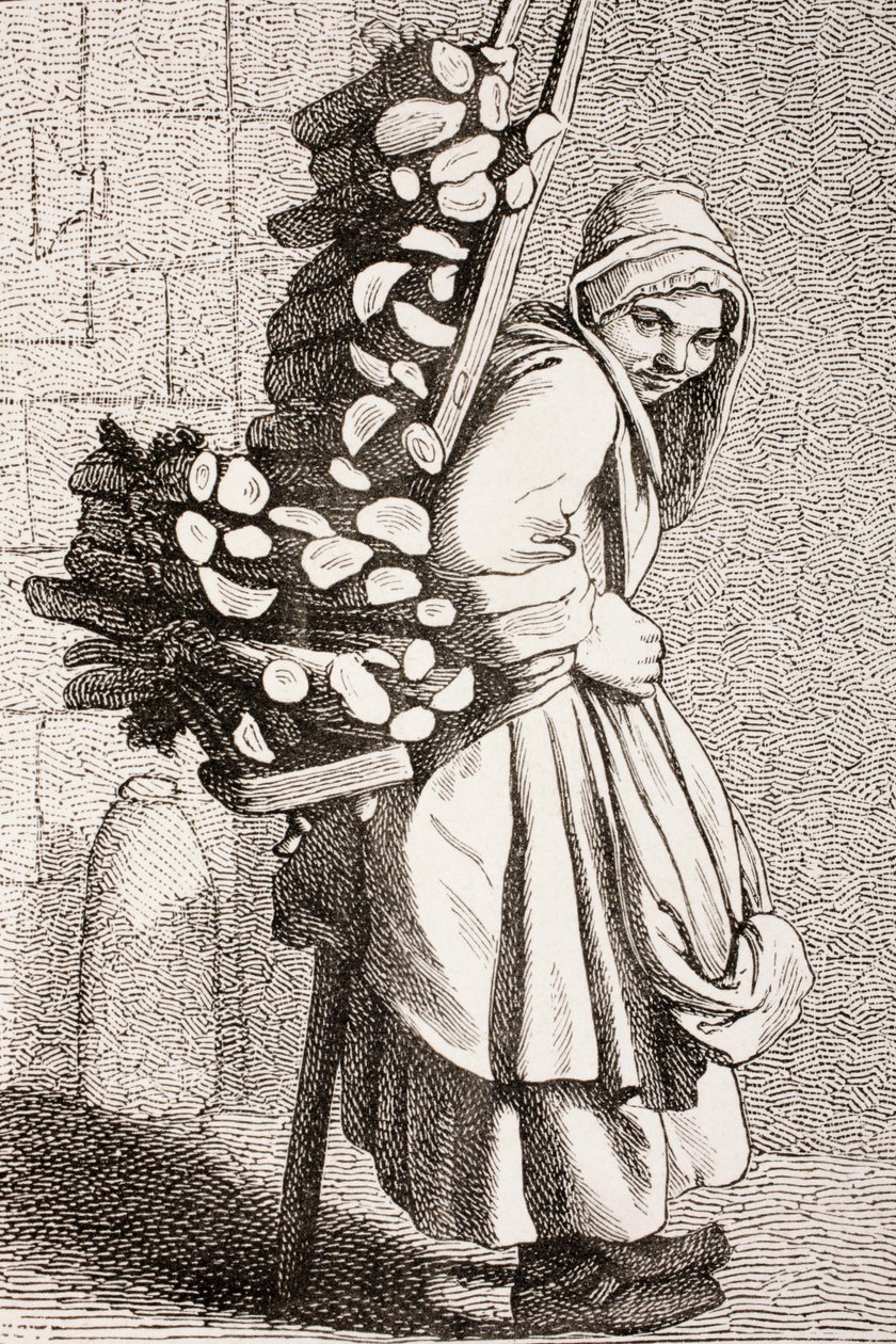 A Woman Carrying Firewood to Sell in 18th Century Paris by French School