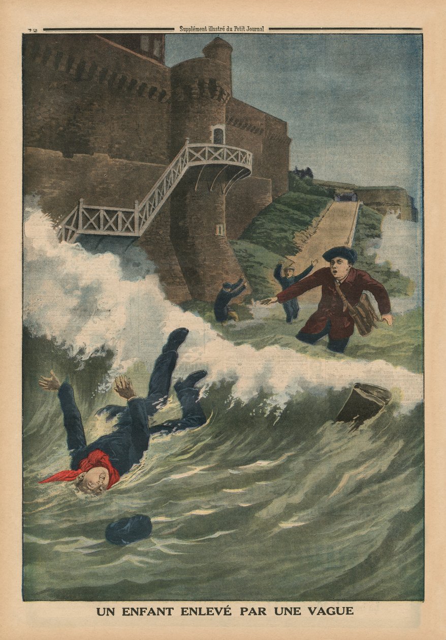 A Child Taken Away by a Wave, Saint-Malo, Back Cover Illustration from 