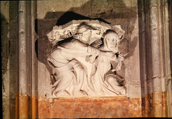 A scene galante, from the console in the transept by French School