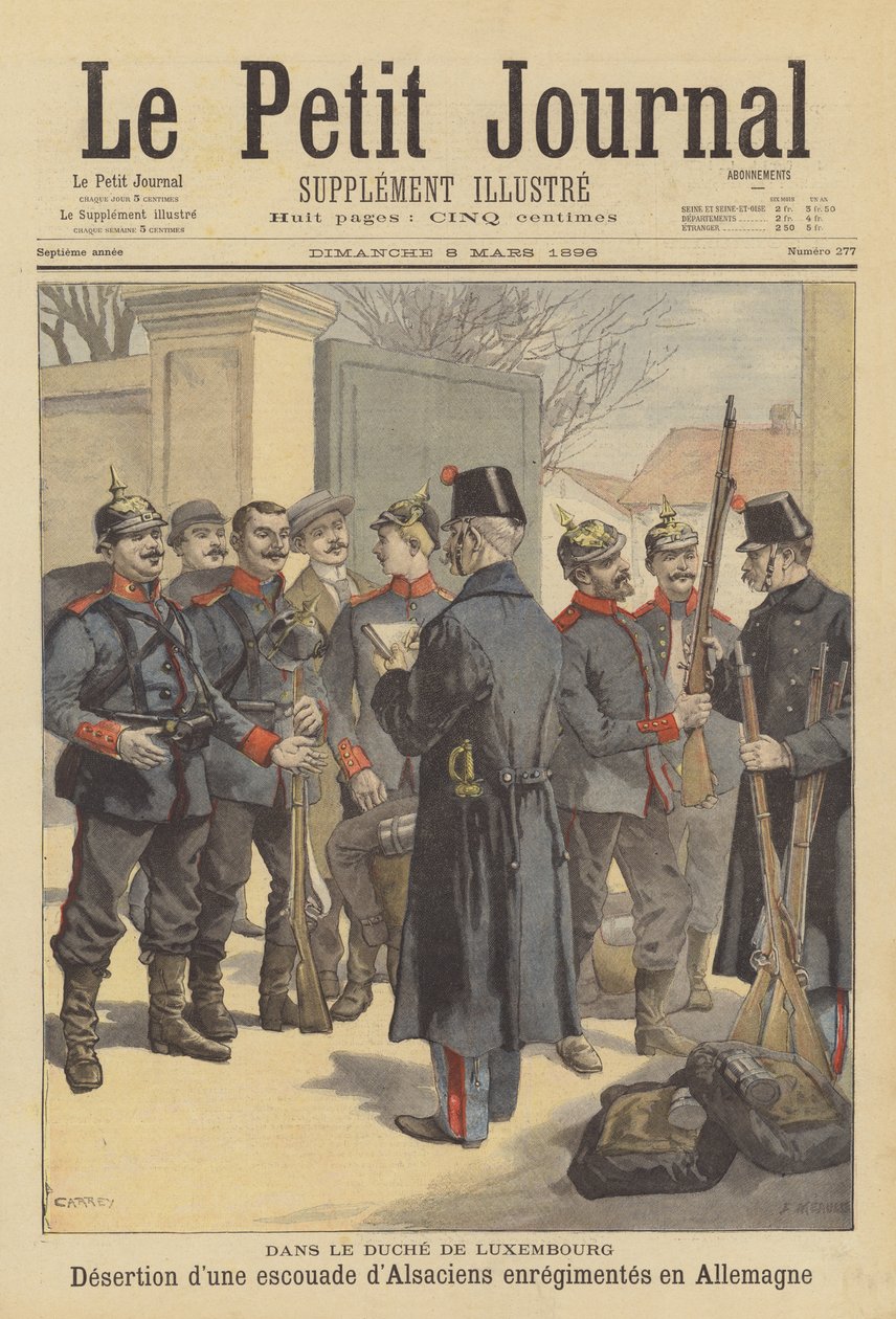 A Squad of Alsatian Deserters from the German Army Surrendering Themselves to the Police in Luxembourg by French School