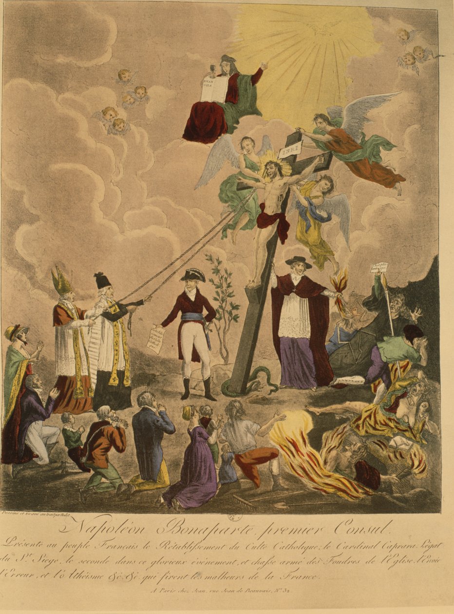 Allegory of the Re-establishment of the Catholic Religion in France in 1802 under Napoleon Bonaparte as First Consul by French School