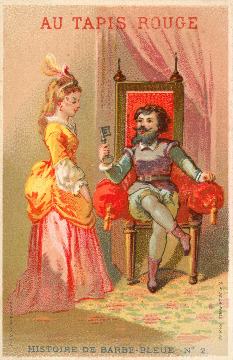 Bluebeard forbids his wife from entering his room by French School