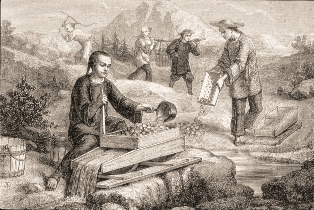 Californian Gold Prospecting in the 1860s by French School
