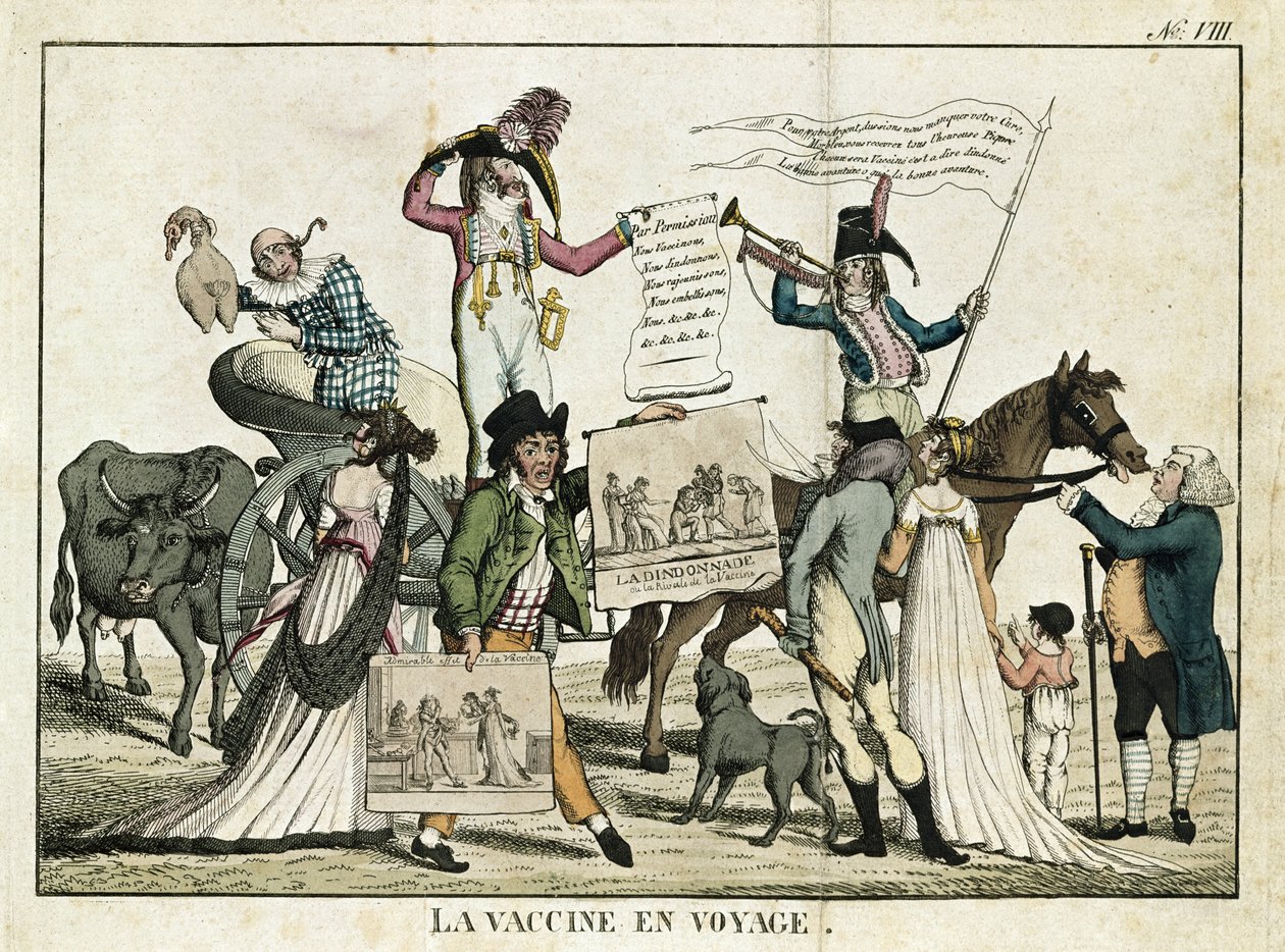 Caricature Depicting Quack Doctors Offering Vaccines by French School