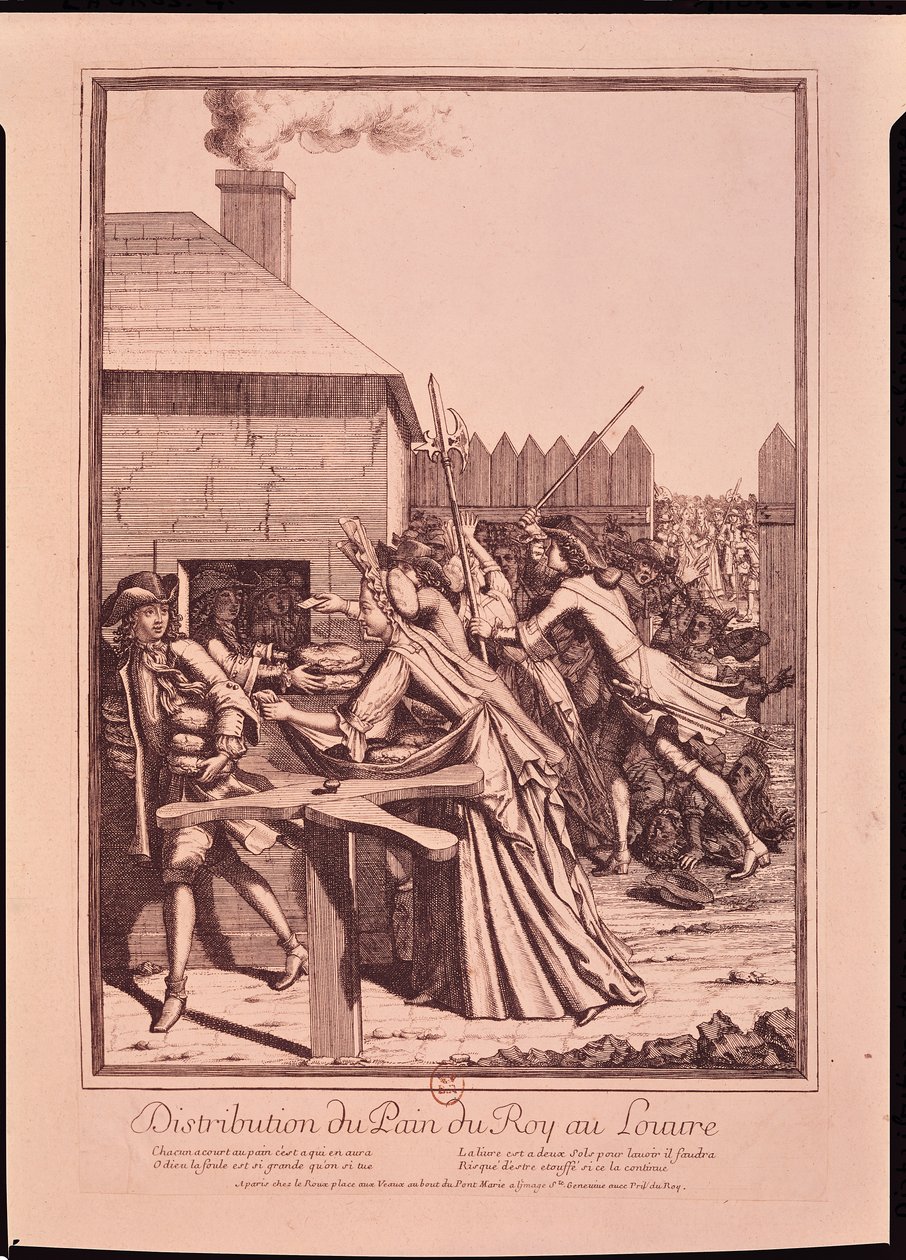 Distribution of Bread at the Louvre during the Food Shortage, 1709 by French School