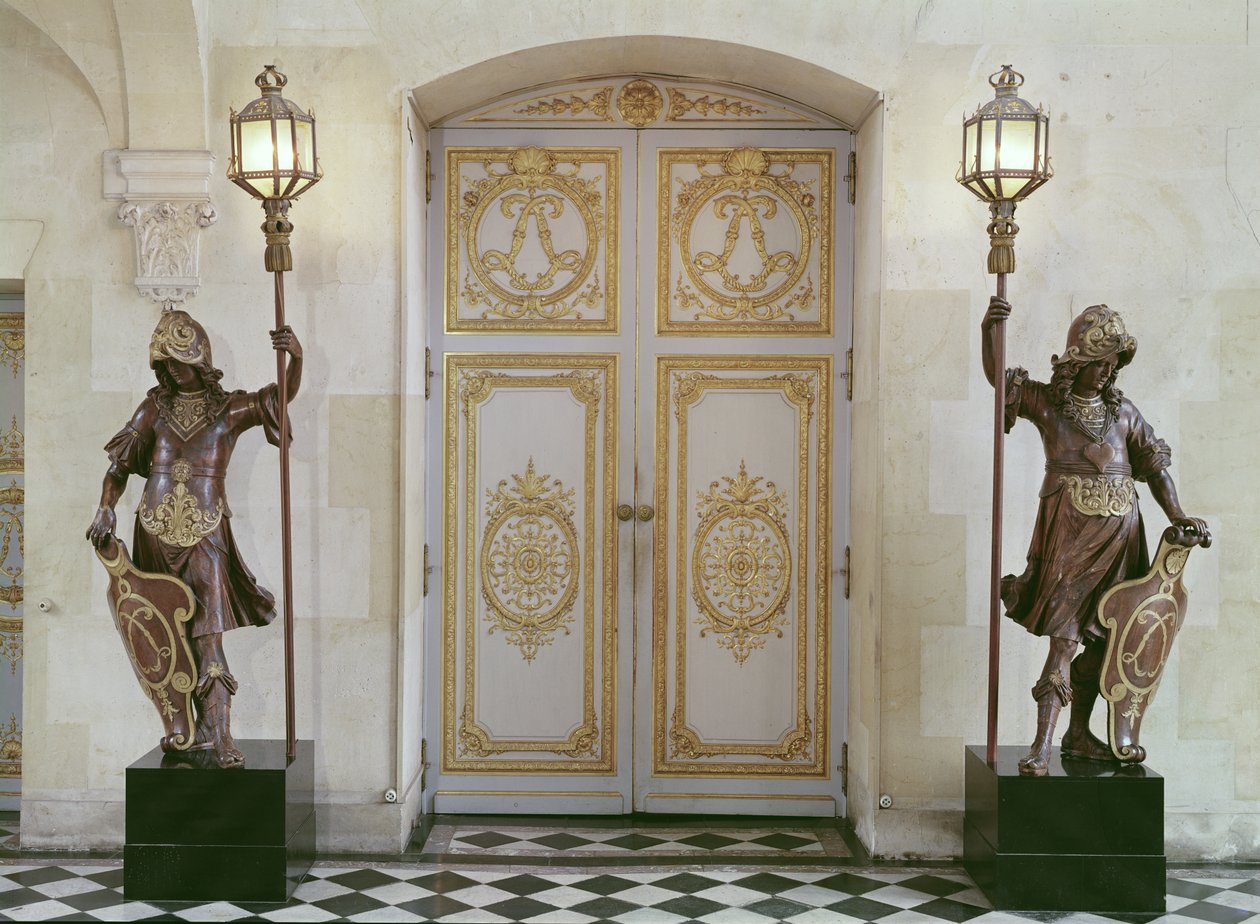 Doors to the Vestibule Opposite the Staircase by French School