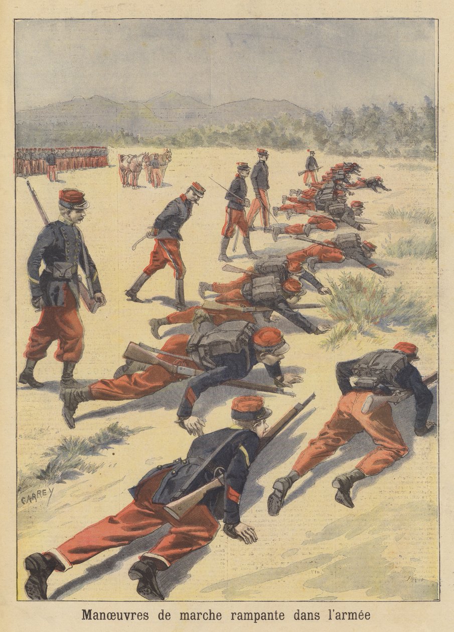 French Soldiers on Manoeuvres by French School