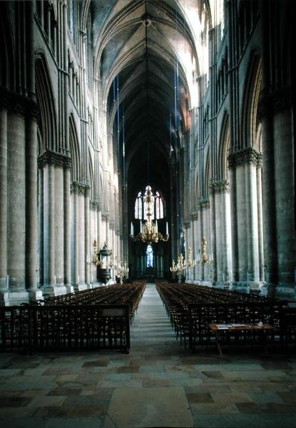 Interior view of the nave looking towards the east end by French School