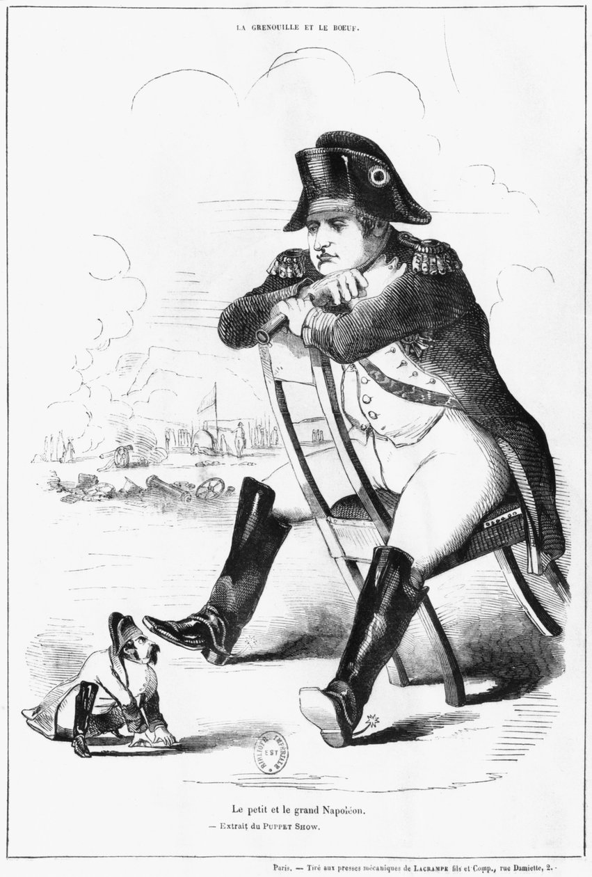 La Grenouille et le Boeuf: The Small and the Large Napoleon I, caricature from 