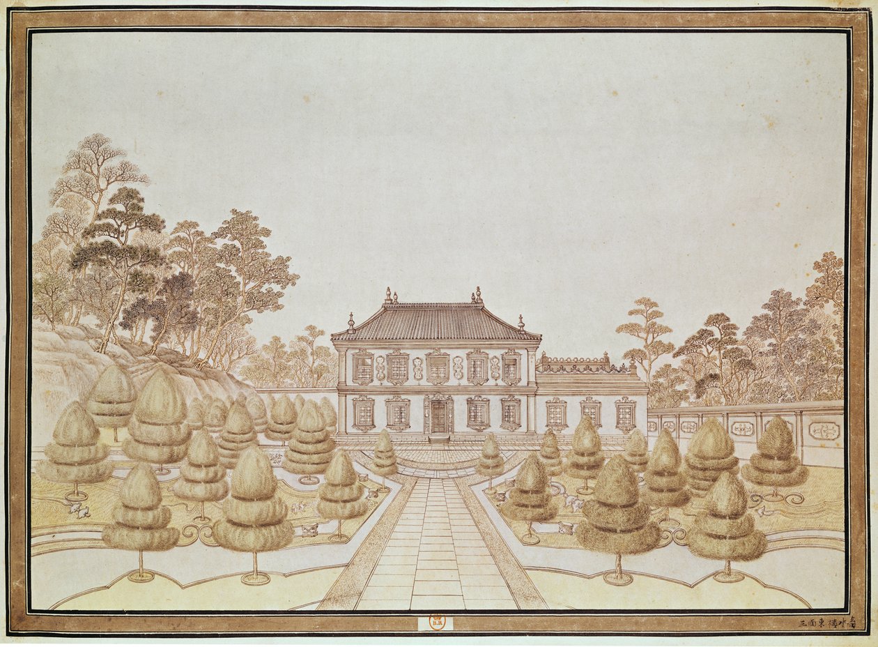 One of the 36 Palaces of the Emperor at Yuen Ming Yuen, Built by Benoit by French School