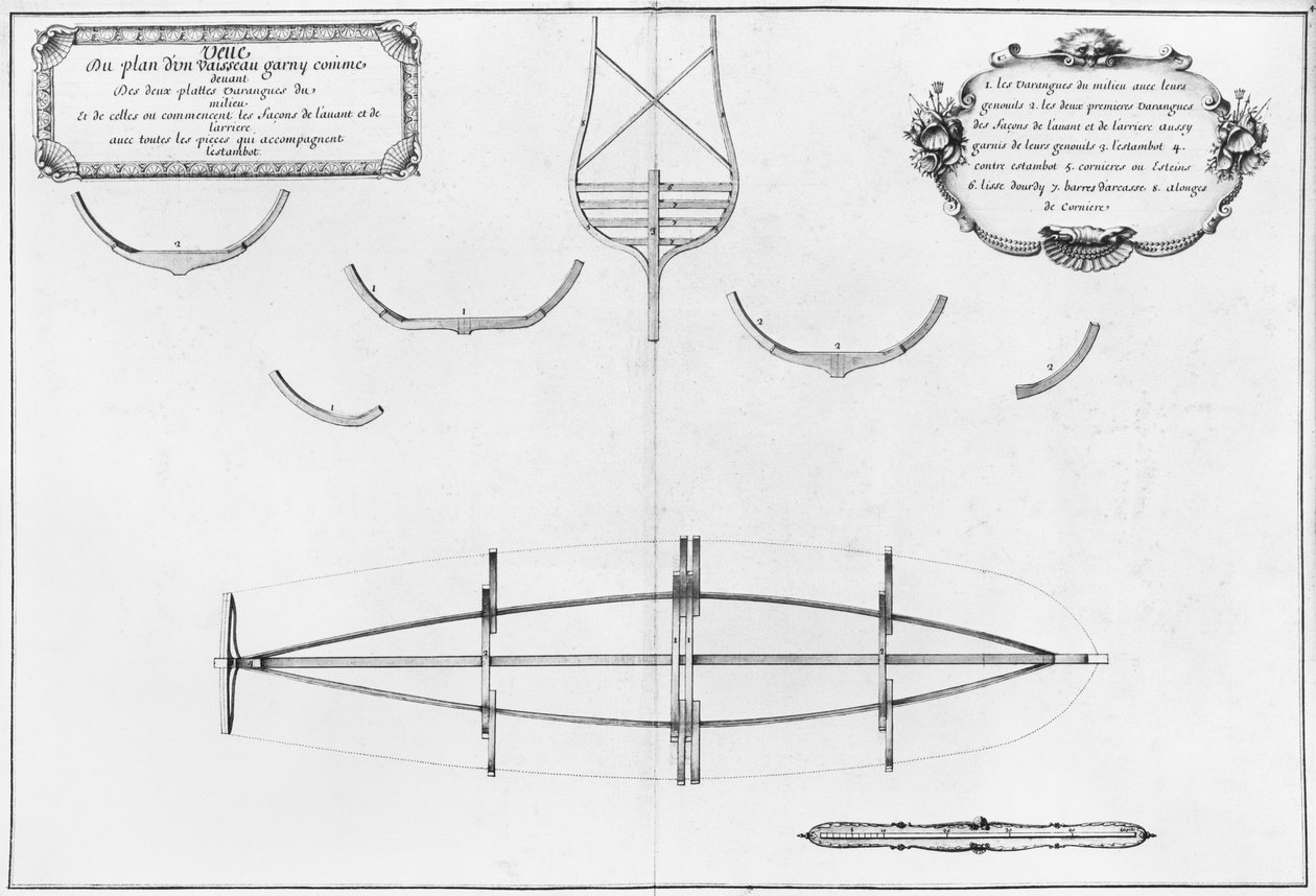 Plan of a vessel with its floor plates, illustration from the 