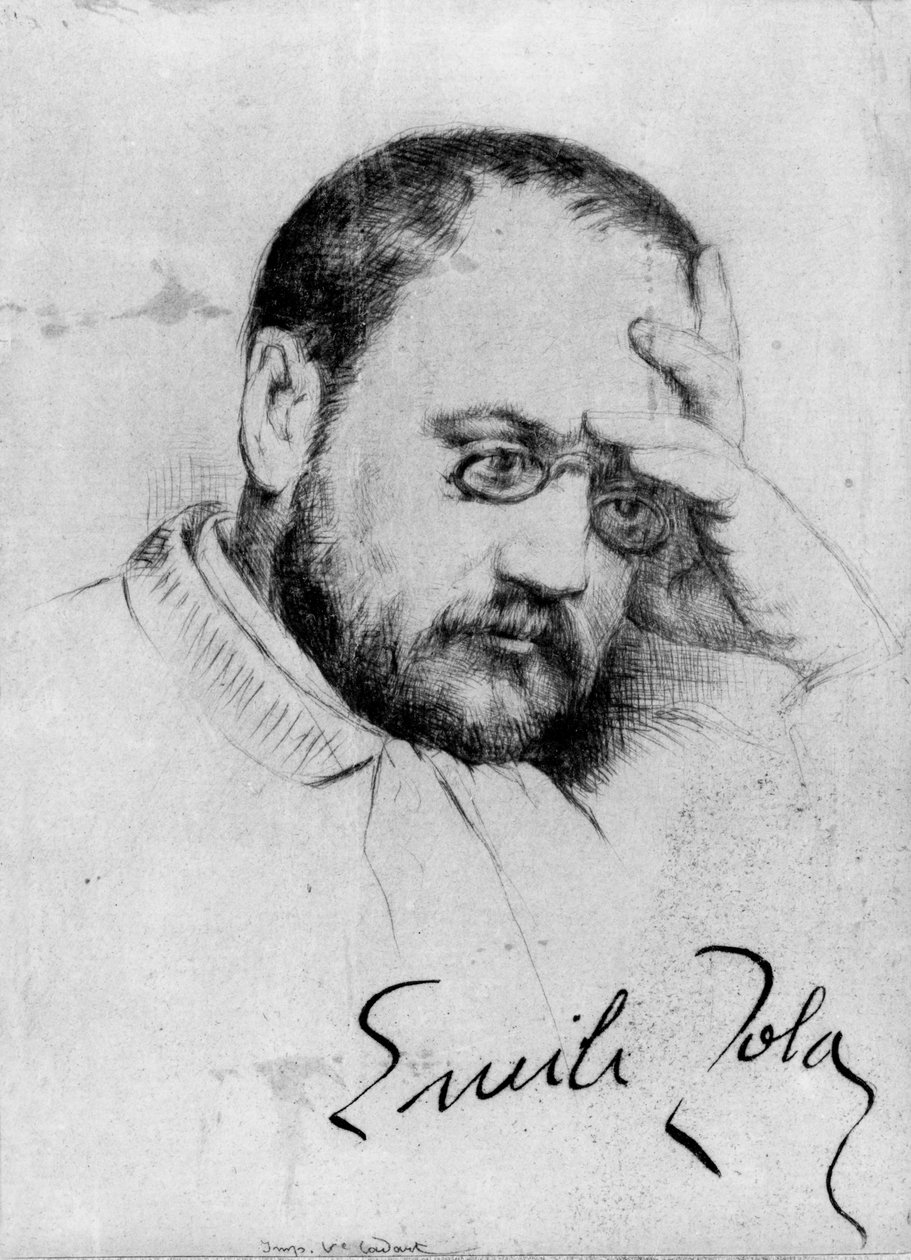 Portrait of Emile Zola by French School