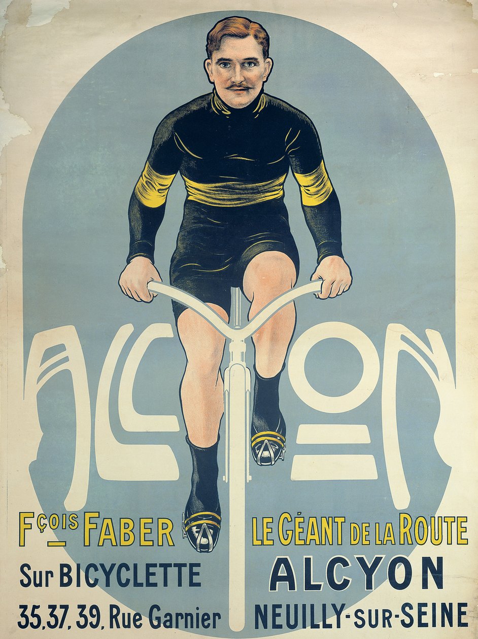Poster Depicting Francois Faber (d.1915) on His Alcyon Bicycle by French School