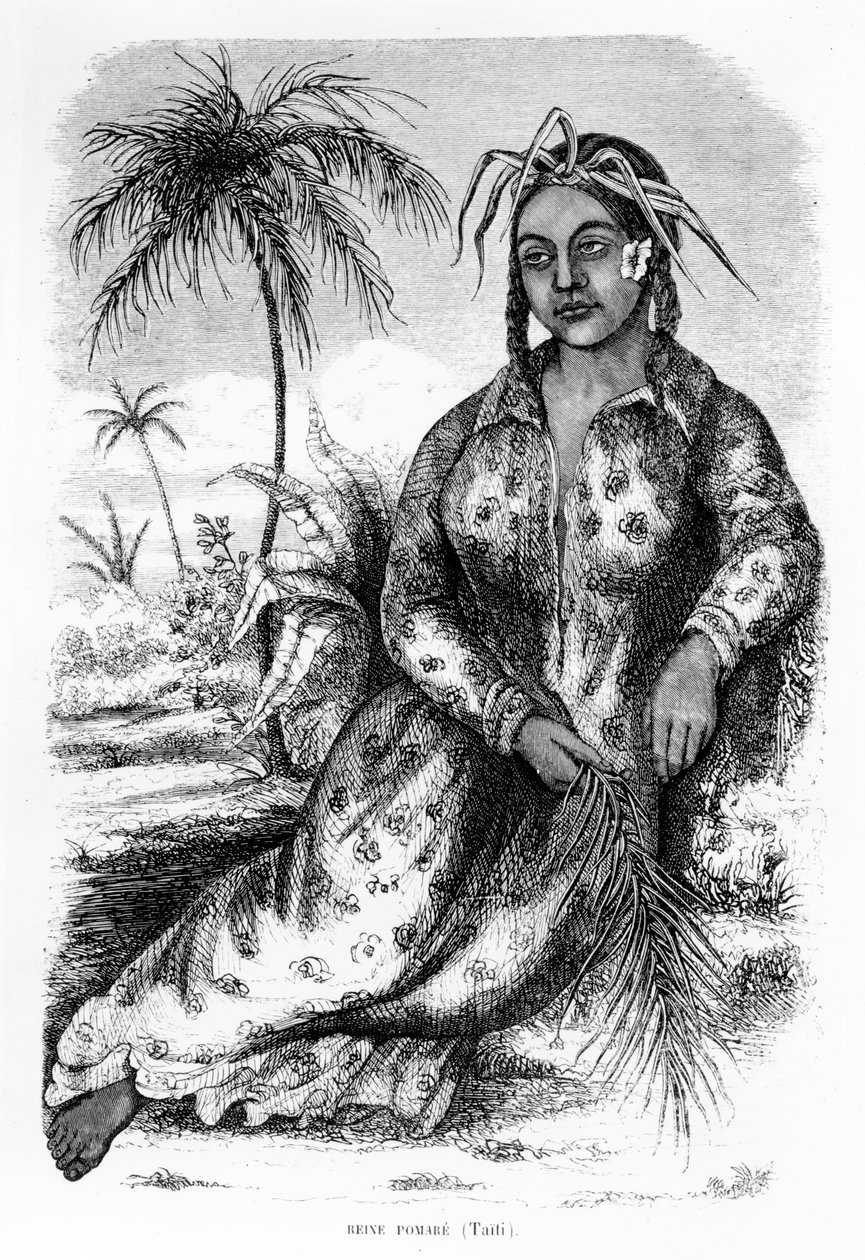 Queen Pomare IV of Tahiti, illustration from Eugene Delessert