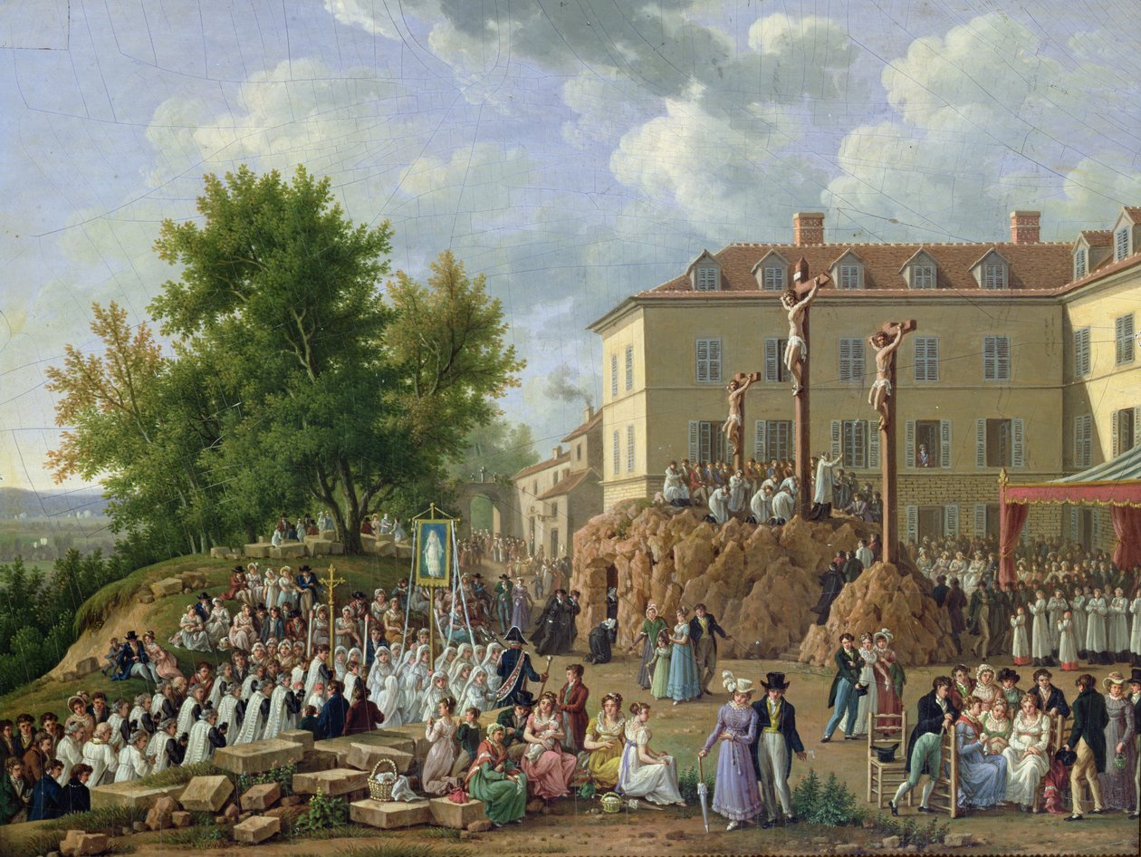 Religious Procession to Mont Valerien, 1819 by French School