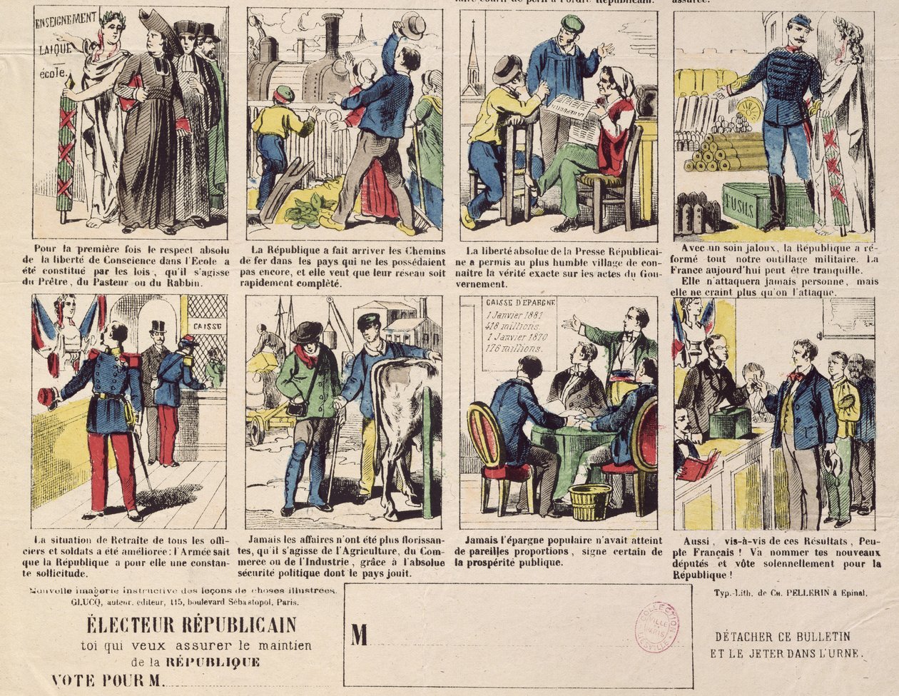 Republican propaganda in support of the foundation of the Third Republic, c.1881 by French School