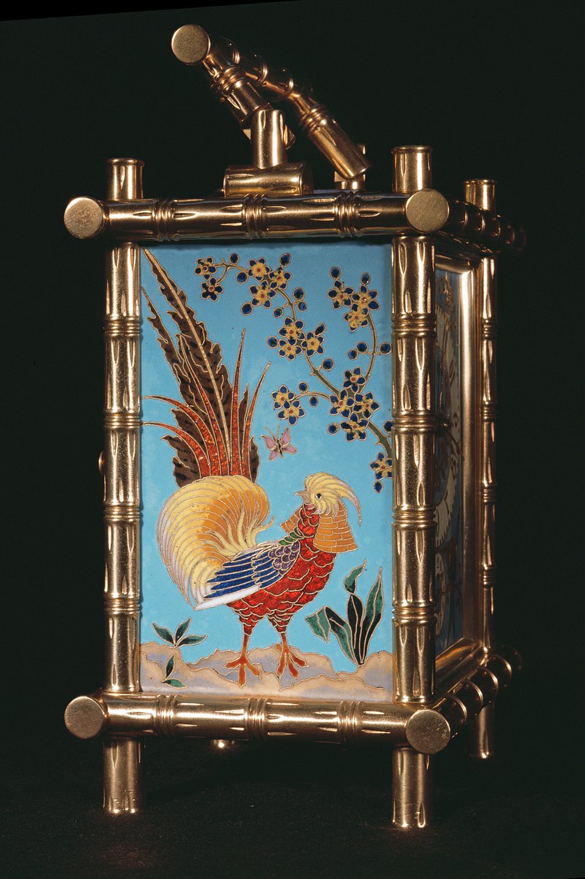 Side Panel of French Chinoiserie Carriage Clock by French School