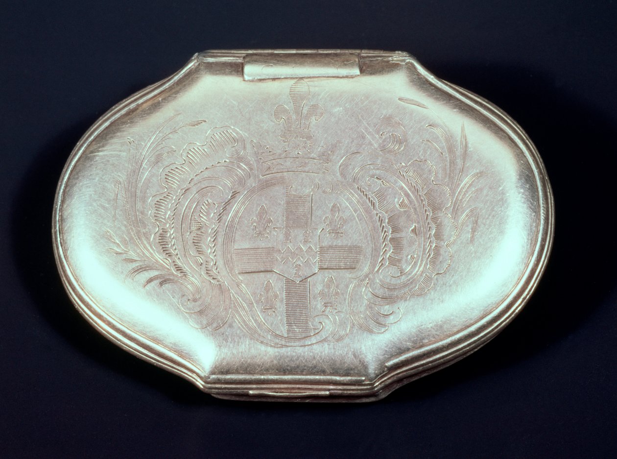 Snuff box embossed with a coat of arms, c.1820 by French School