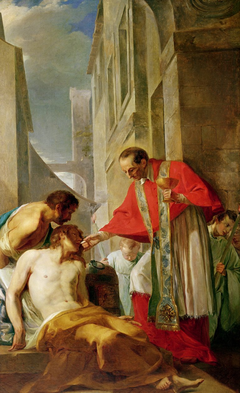 St. Charles Borromeo Administering the Sacrament to a Plague Victim in Milan by French School