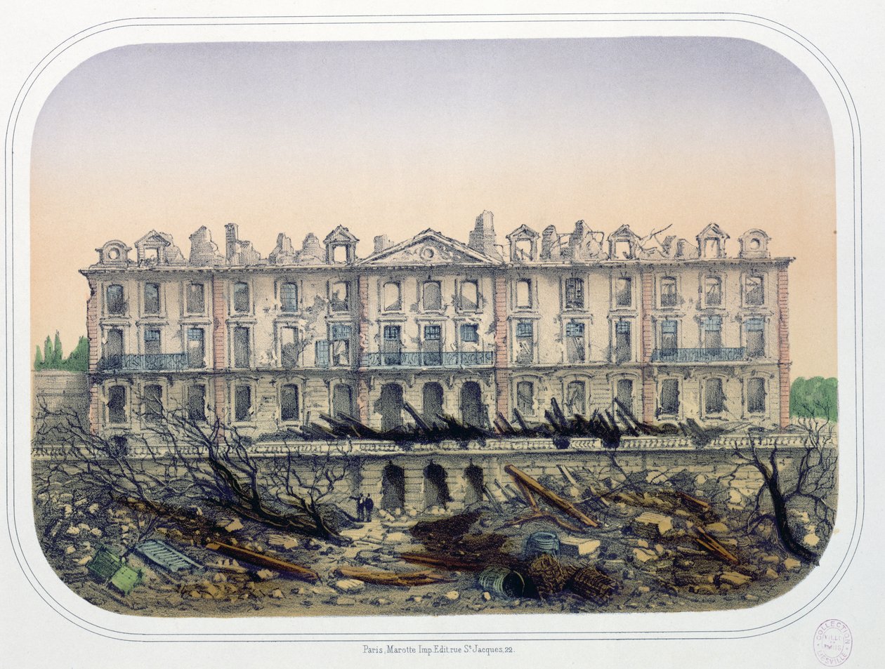 The Chateau de Meudon Bombarded by Prussian Troops by French School
