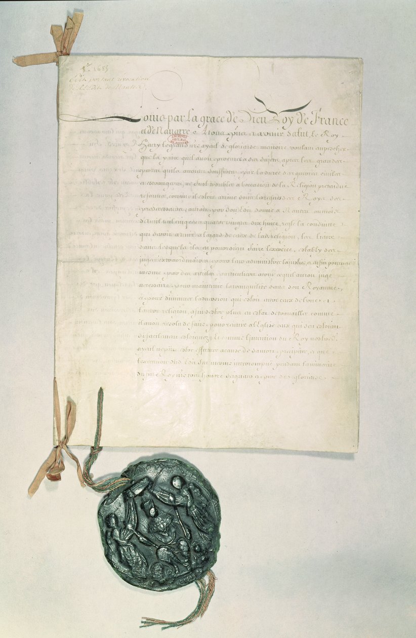 The Edict of Fontainebleau, 18th October 1685 by French School
