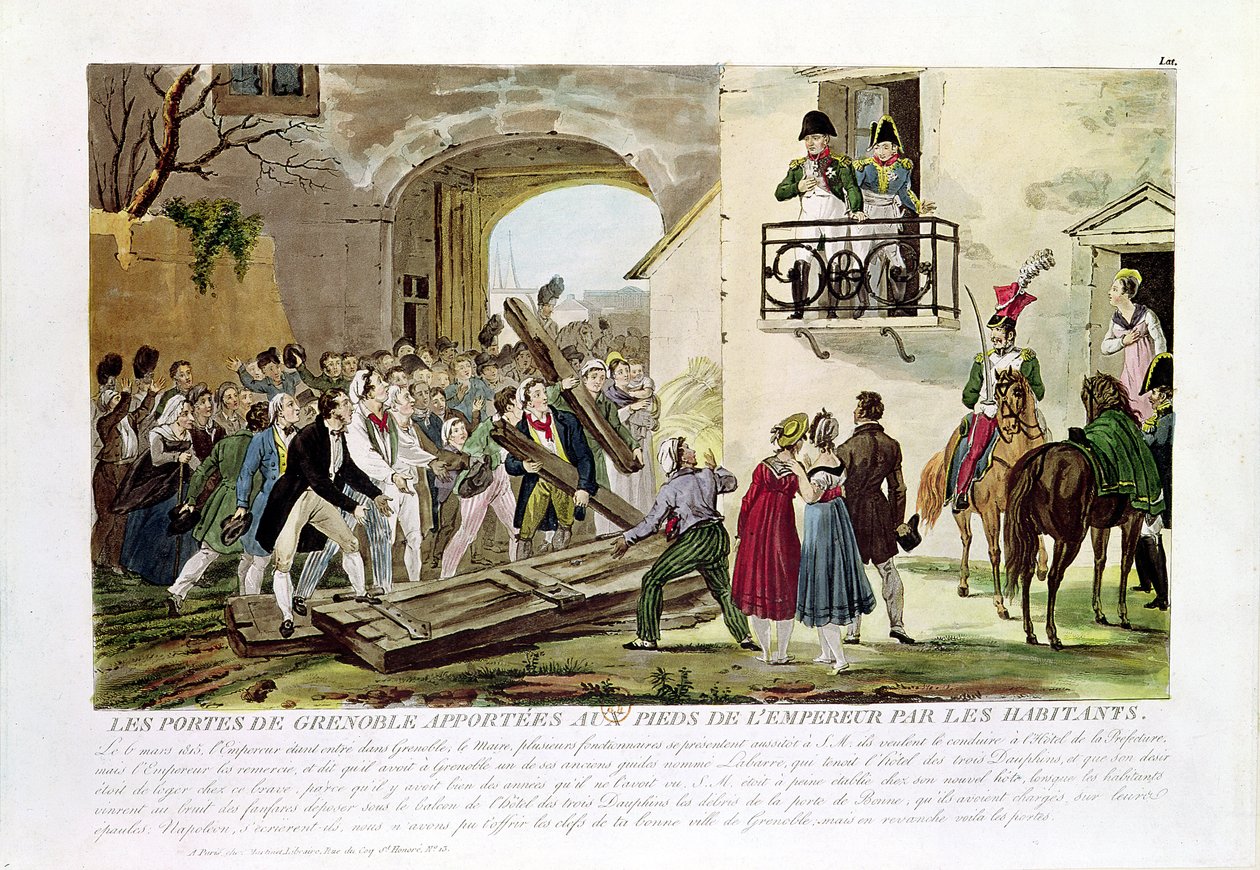 The Inhabitants Depositing the Gates of Grenoble at the Feet of the Emperor, 6th March 1815 by French School