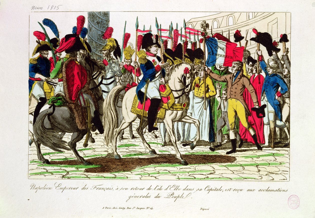 The People of Paris Acclaiming Napoleon on his Return from Elba in 1815 by French School