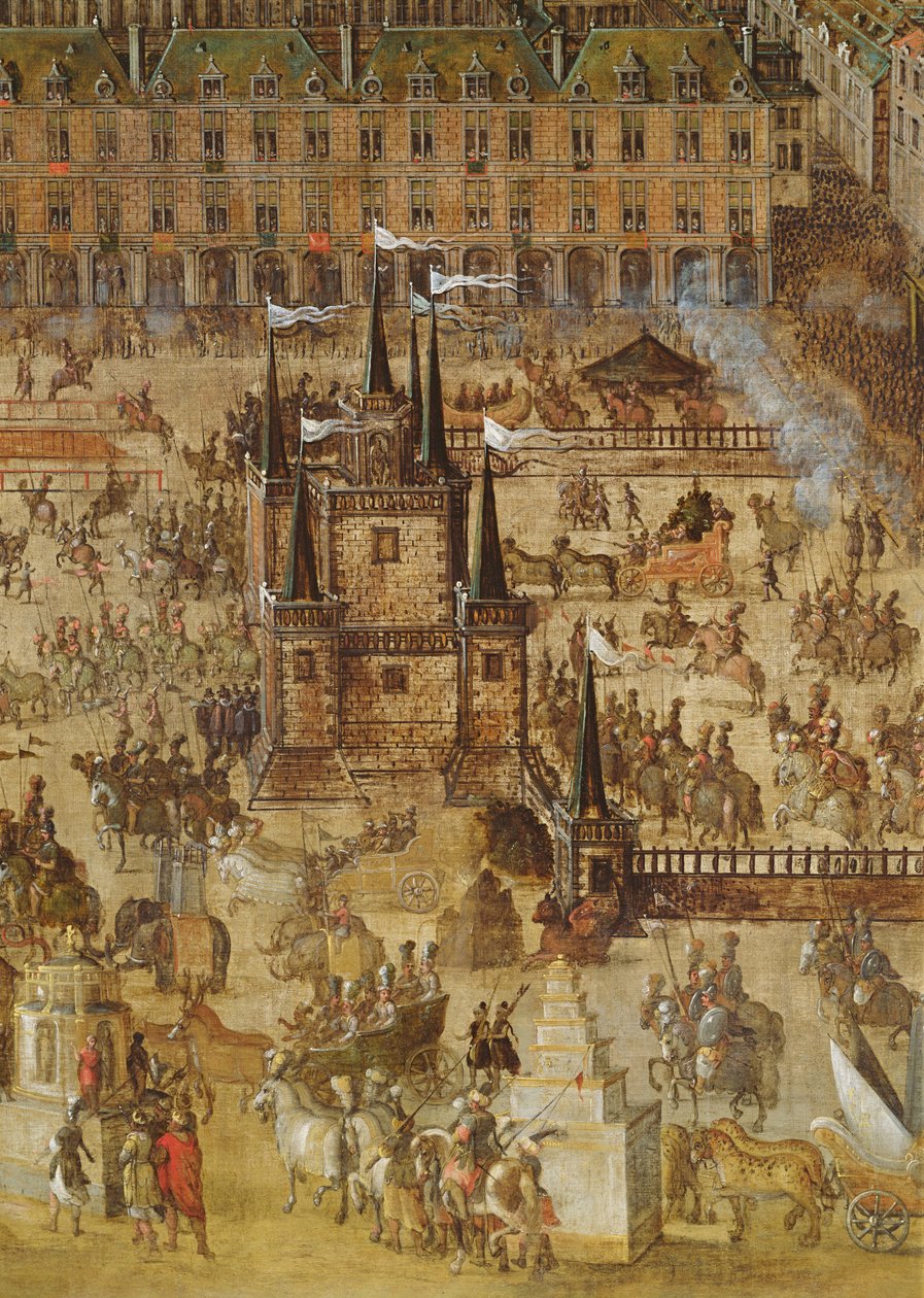 The Place Royale and the Carrousel in 1612 (detail) by French School