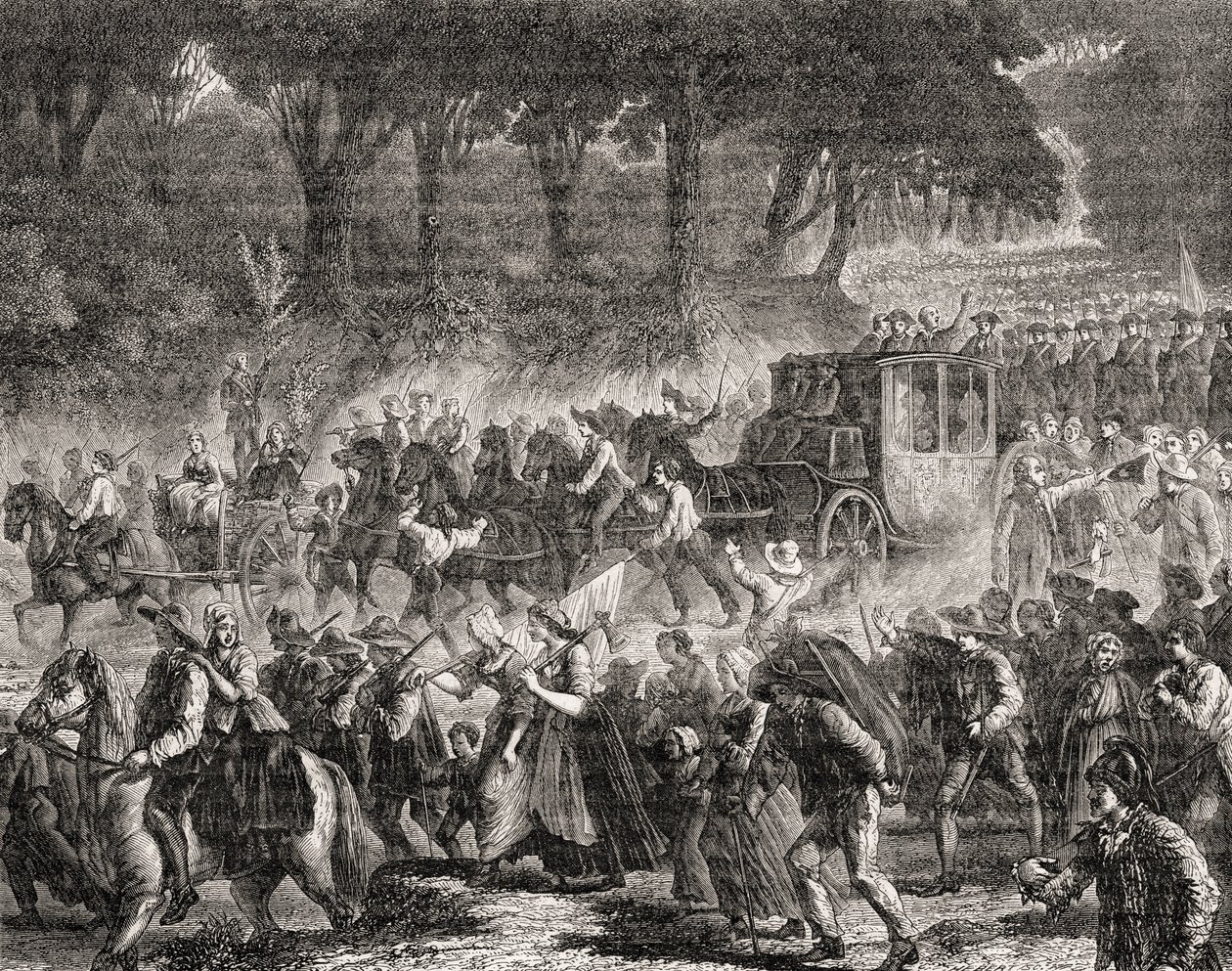 The Return of the French Royal Family to Paris in 1791 by French School