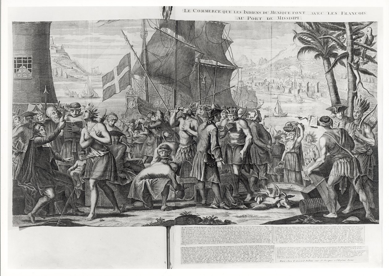 Trade between Mexican Indians and the French at the Port of Mississippi by French School