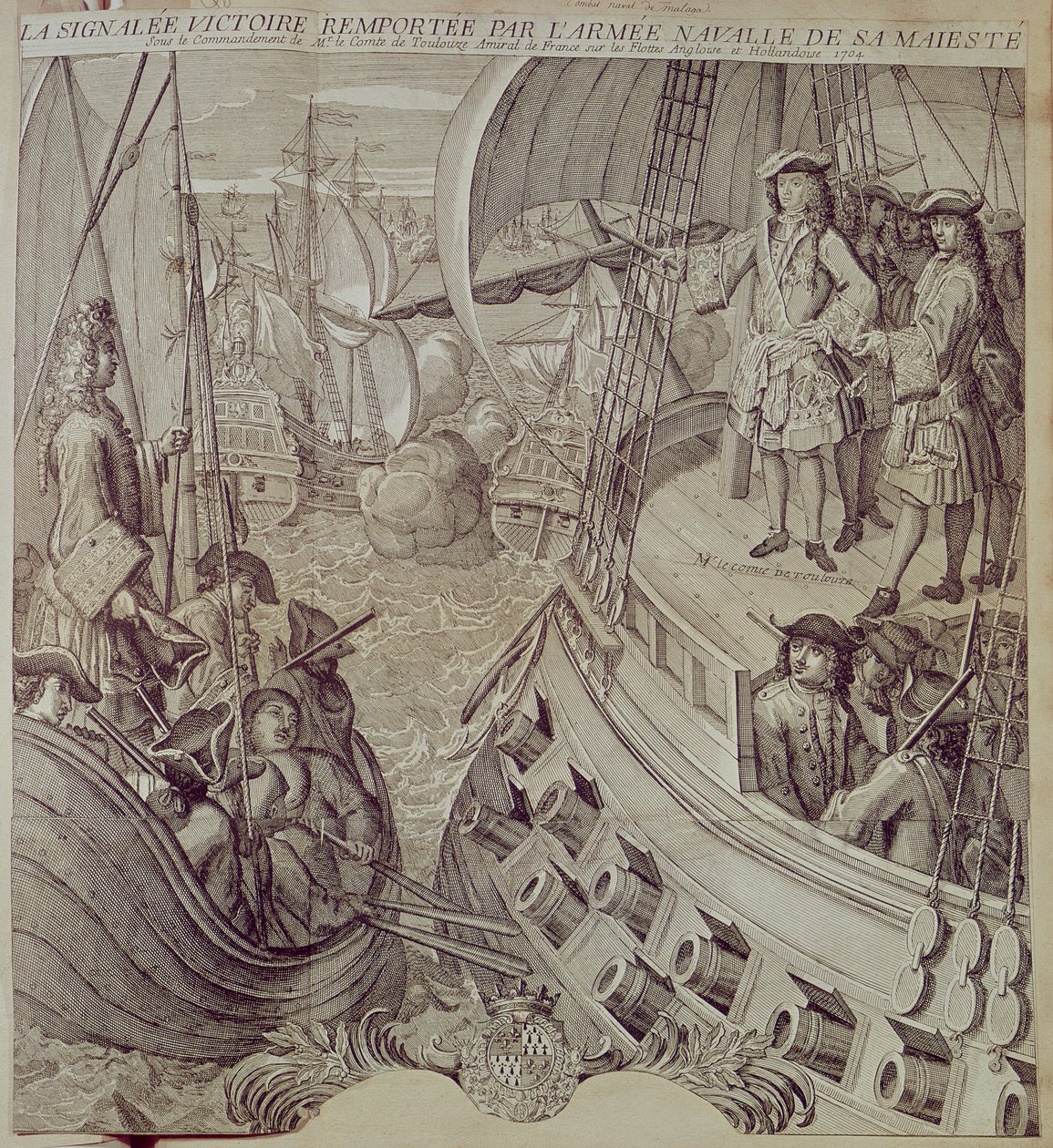 Victory of the Navy of Louis XIV Against the English and Dutch Fleet in 1704 by French School