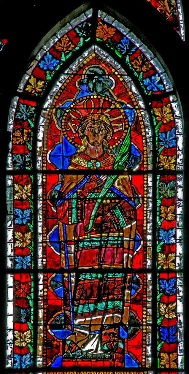 Window w202 depicting St Odile (stained glass) by French School