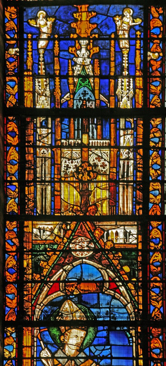 Window w6 depicting a canopy by French School